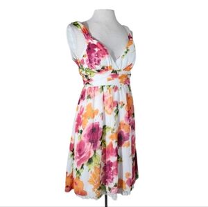 Speechless Dress Floral Y2K Sleeveless A-Line Sash Tie Back Pink Size 7